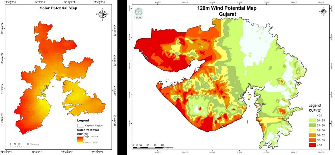 Potential Map for Solar and Wind